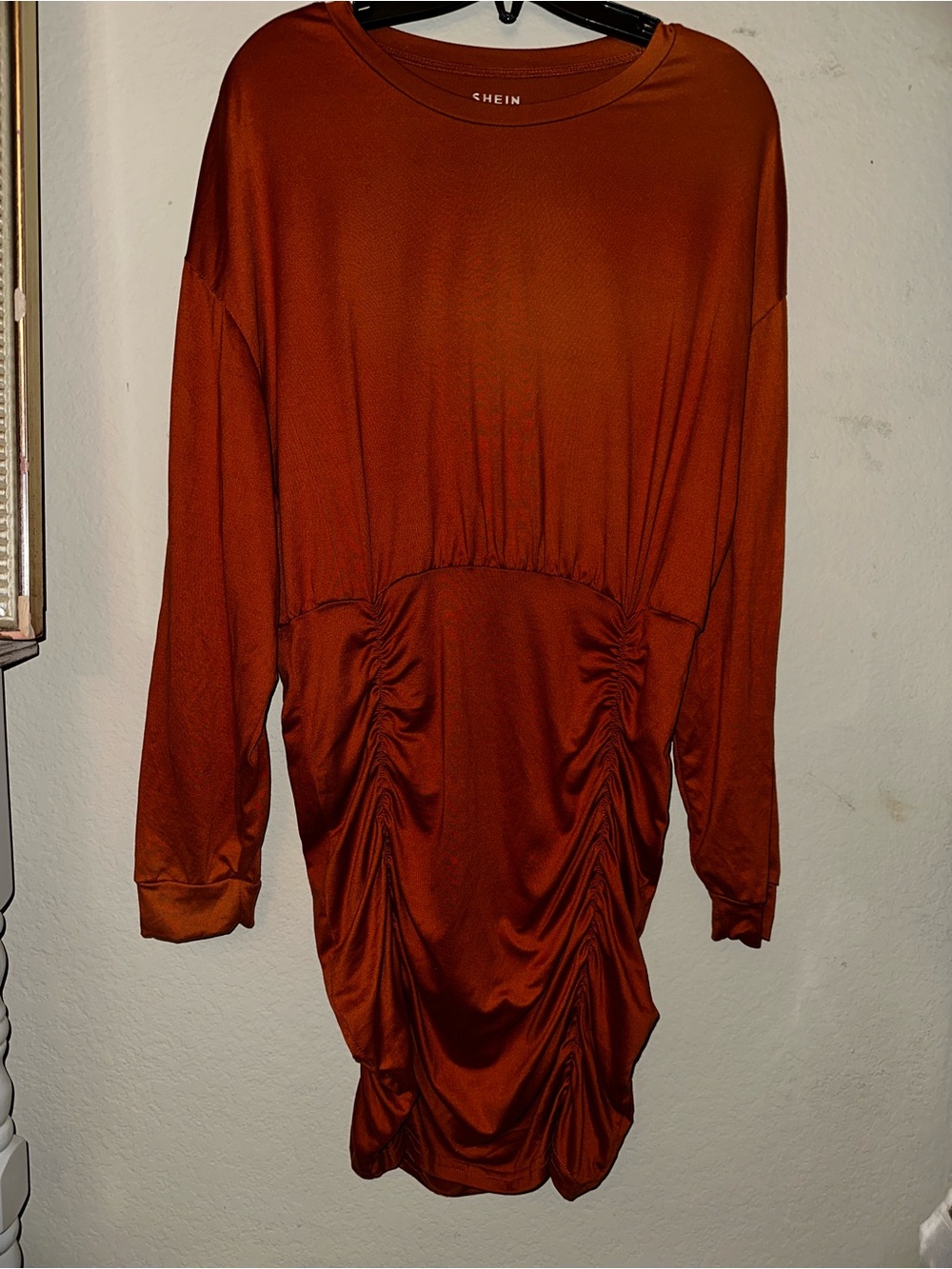Shein Orange fall long sleeve dress size large